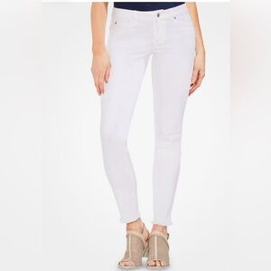 Vince Camuto Women's White Stretch Jeans with Frayed Hem, Since 29/8